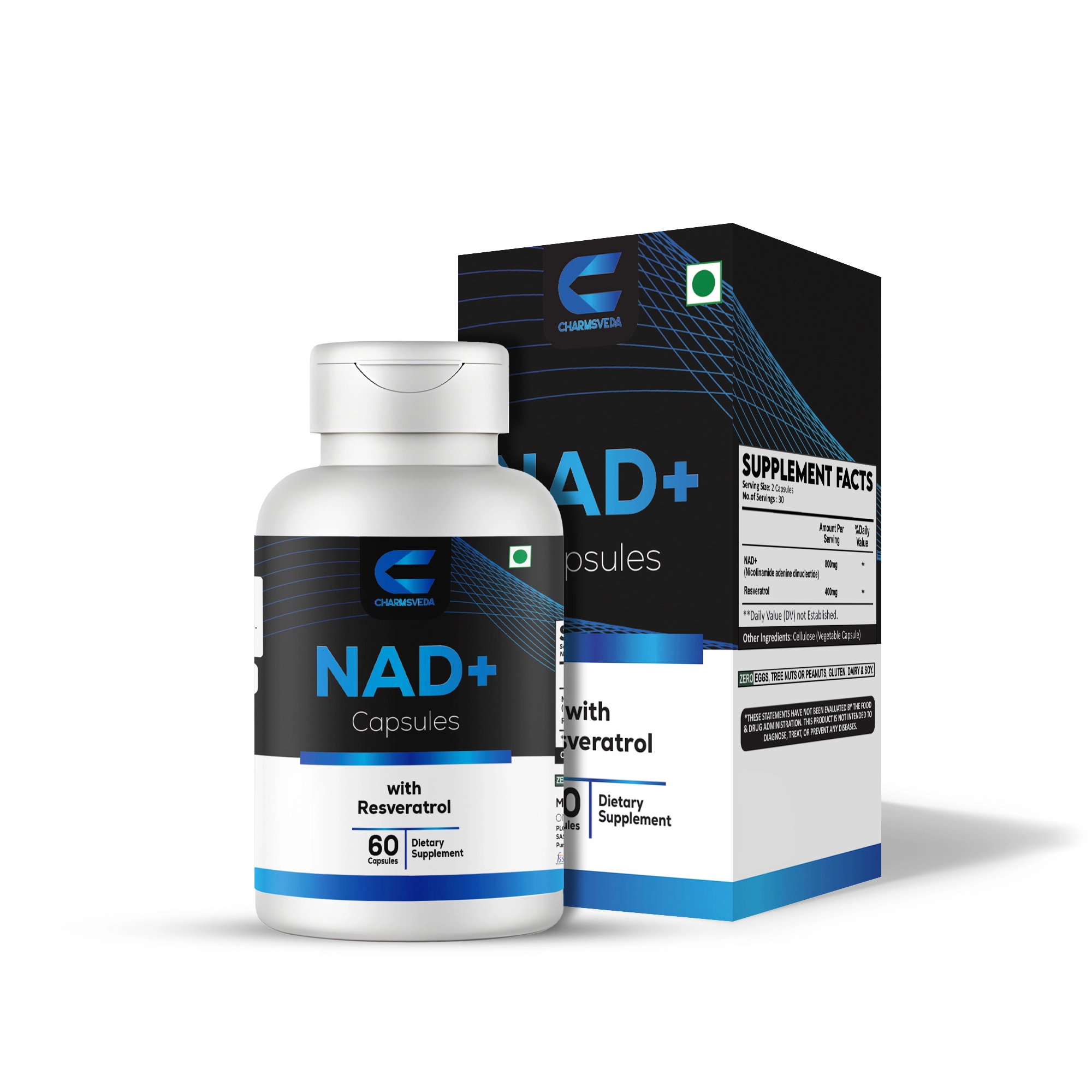 charmsveda nad+ capsules – cellular energy & wellness support 60 pack charmsveda nad+ capsules – cellular energy & wellness support 60 pack