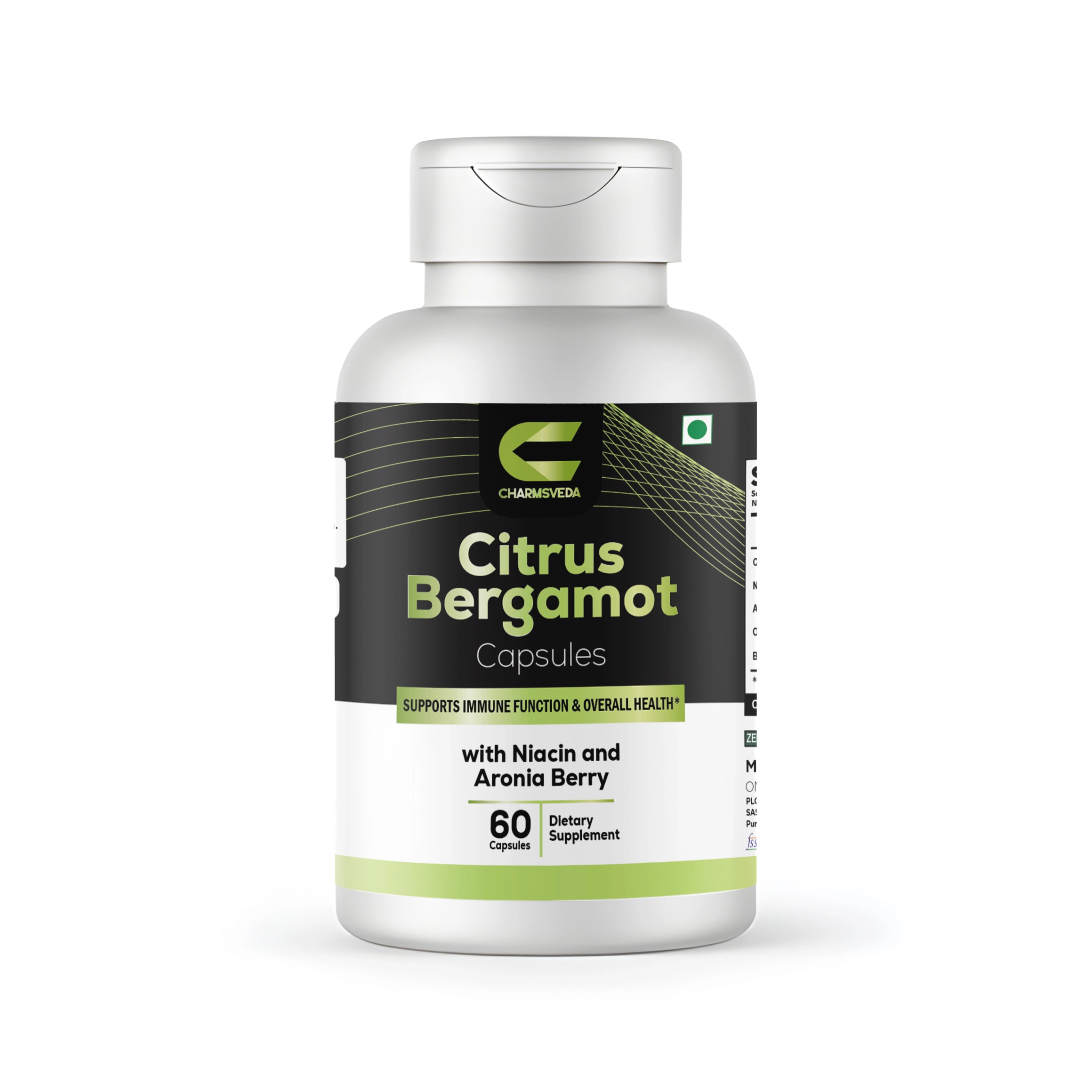 charmsveda citrus bergamot capsules – with niacin, aronia berry, olive leaf | immune & heart health | 60 capsules charmsveda citrus bergamot capsules – with niacin, aronia berry, olive leaf | immune & heart health | 60 capsules