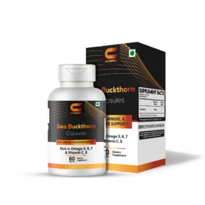 charmsveda sea buckthorn capsules – skin, immune & digestive support | omega 3, 6, 7