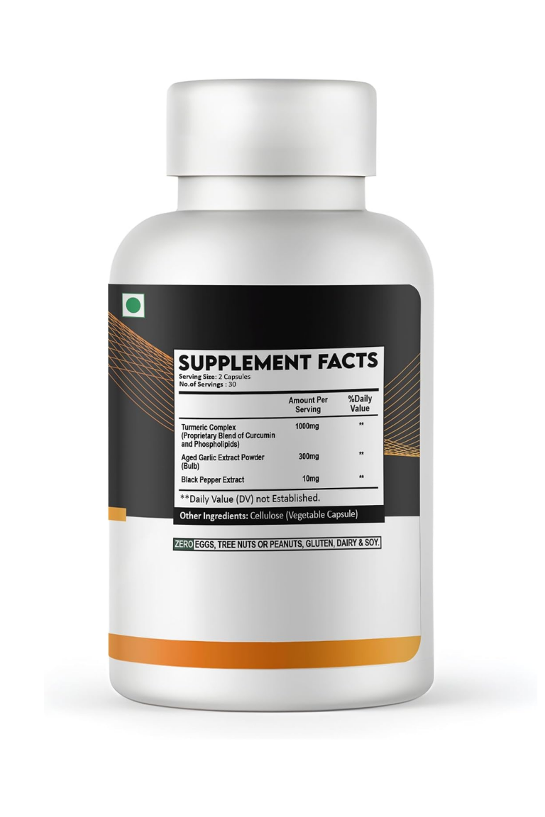 Curcumin Turmeric & BioPerine Black Pepper Extract Capsule 1300 mg | Immune Health Support | 60 Capsules - Image 4